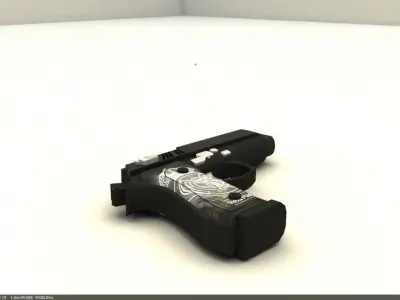 GUN lowpoly Low-poly 3D model buy