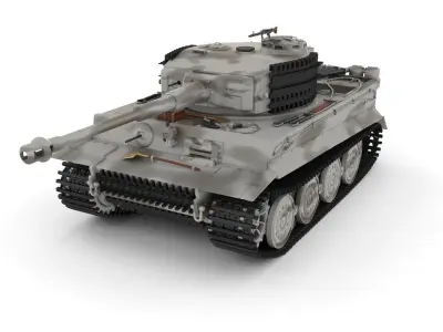 Fully built Panzer Tiger Tank Late 1944 v3 interior and engine 3D model