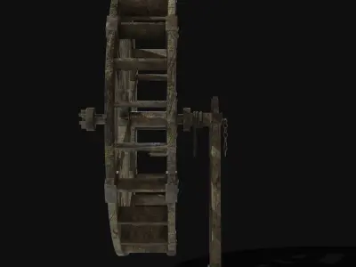 WATERMILL WHEEL FARM MILL CONSTRUCTION NEXT GEN COLLECTION Low-poly 3D model