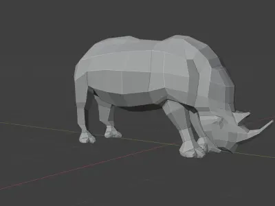 rhino low poly horse in polygons Low-poly 3D model