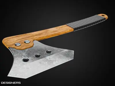 Wooden Axe Low Poly PBR 3D Model Low-poly 3D model