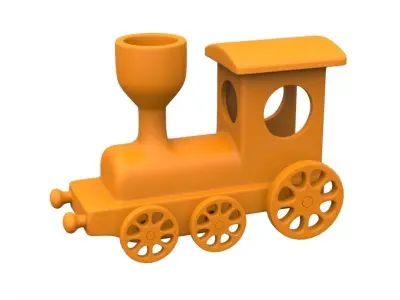 Train toy - orange 3D print model
