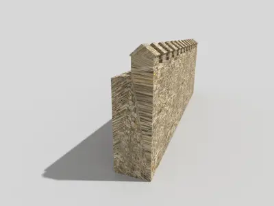 castle wall Low-poly 3D model