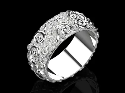 Gold ring with a pattern 16388 3D print model