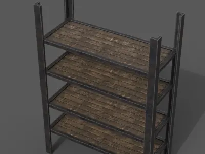 Storage shelf for your Game Low-poly 3D model