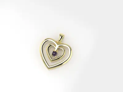 3 part heart pendant  3D print model