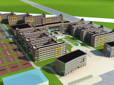 School Building 3D model 25