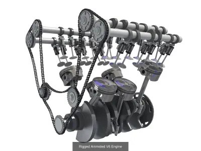 Rigged and Animated Engines Models 3D Model Pack