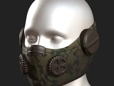 Gas mask respirator scifi futuristic 3d Artist  Low-poly 3D model