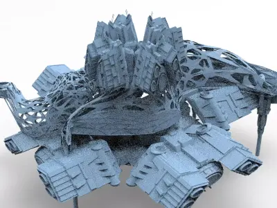 Alien Hybrid base design Exterior 2  3D model