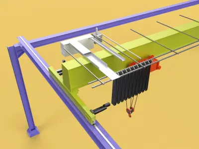 GIRDER OVERHEAD BRIDGE CRANE GANTRY HOIST 3D model