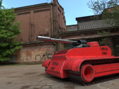 3D Turkish Army Low Poly Tank - Turkiye Armali Dusuk Poli Tank Low-poly 3D model