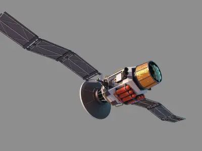 satellite spacecraft Low-poly 3D model