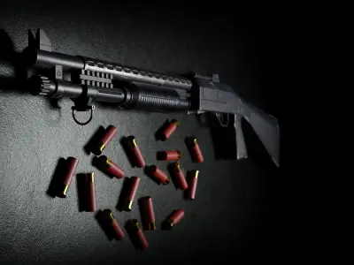 SPAZ M4 Shotgun Low-poly 3D model