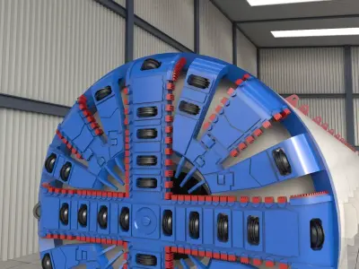 Tunnel Boring Machine PBR 3D model