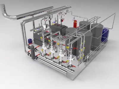 Industrial Boiler Room 3D model buy