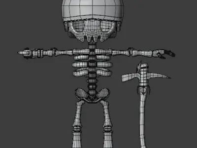 Military Skeleton Low-poly 3D model