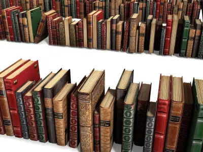 Old Luxurious Ancient Books Collection Set Vintage 3D model