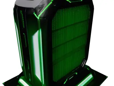 Futuristic Green Scanning Device 3D model