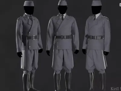 Military Outfit Male Marvelous designer Clo3d OBJ mtl FBX ZPRJ 3D model