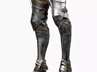  Female Knight Leg Armor Set Armor MidPoly 3D model