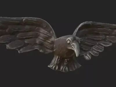 Eagle wooden Free low-poly 3D model