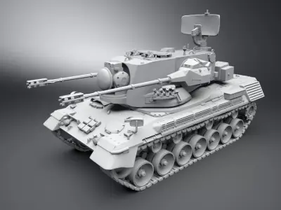 Flakpanzar Gepard Scale Model 3D print model