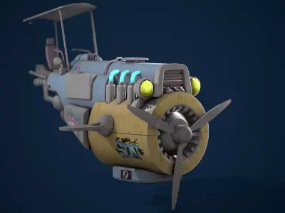 airship-129 Low-poly 3D model