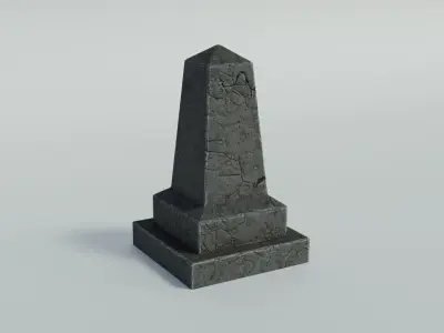 Cemetery Obelisk Low-poly 3D model