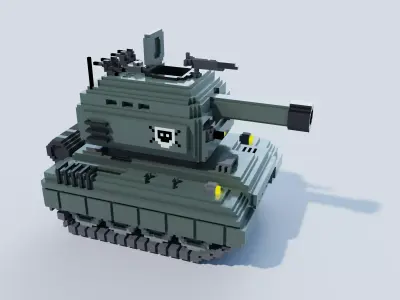 Little Green Tank -VoxelArt 3D model