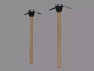 Pickaxe - Low and High poly Low-poly 3D model