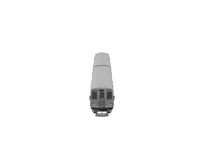 Silver Commuter Train 3D model