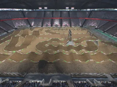 Dirt Cross Stadium Race Track 3D model