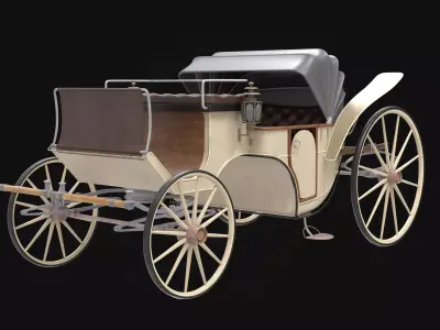 3D Model Luxury Antique Horse-Drawn Vehicle 3D model