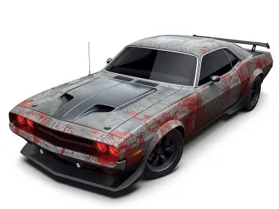 Haunted Gothic Muscle Car 3D Model Low-poly 3D model