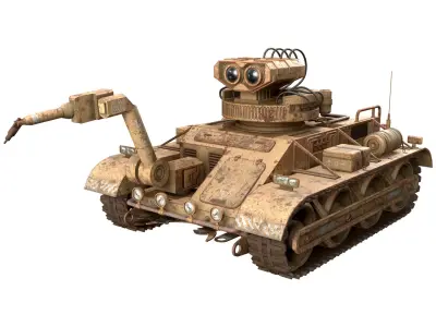Robot Concept-3-Desert-Rusty Low-poly 3D model