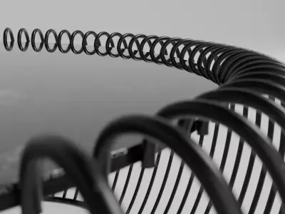 Modern Round Wire Coffee Table Set - Moscow-M 3D model