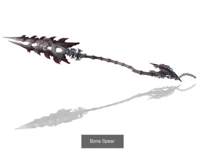 Spears Collection weapon with spike 3D Model Pack