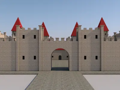 Medieval Castle Low-poly 3D model 4
