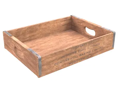 Wooden bakery box Low-poly 3D model
