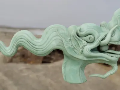 Head Dragon blue pearl  Free low-poly 3D model