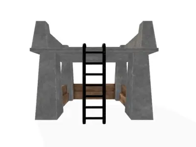 Gun Tower 4 Free low-poly 3D model