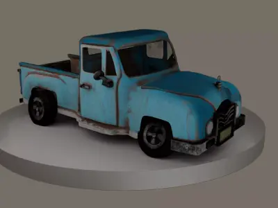 Old Abandoned Rusty Truck Low-poly 3D model