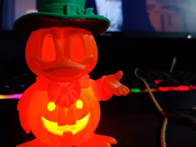 Halloween Donald Duck Pumpkin - Decor and Carved Versions  Free 3D print model