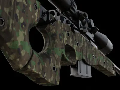 AWM Sniper Rifle High Poly 3D model 3D model