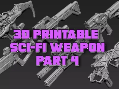 3D Printable Sci-Fi Weapon Part 4 3D model