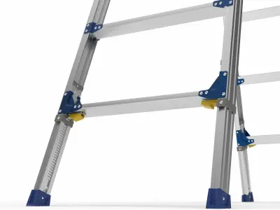 Folding Extension Ladder 3D model