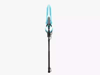 SciFi War Spear A01 Black Blue - Character Design Fashion Low-poly 3D model