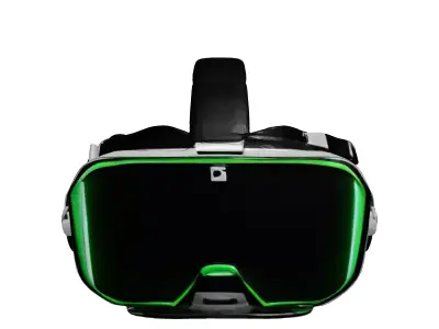 Modern VR Headset with Headphones 3D model