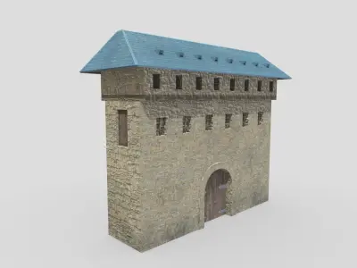 Medieval Castle Module 05 Low Poly PBR Realistic Low-poly 3D model